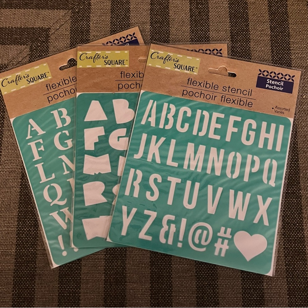 Set of three - Flexible Stencil Set - Letters, Alphabet, symbols